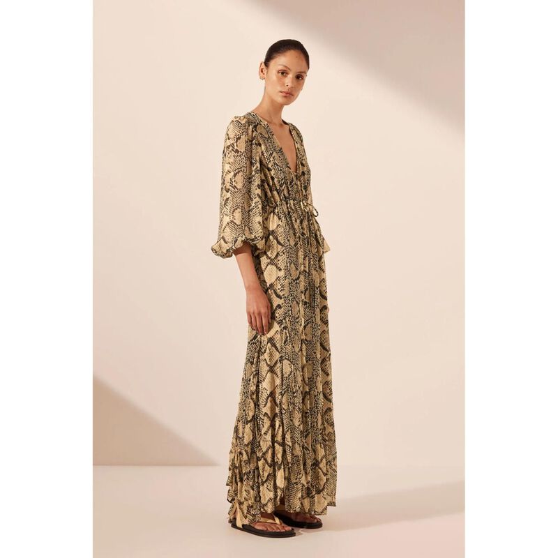 Shona Joy Hadiya Lace Front Drawstring Maxi Dress image number 3